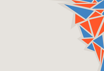 Minimalist presentation background with geometric triangle pattern and some copy space area