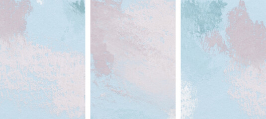 Abstract images. Three pastel backgrounds. Versatile artistic backdrop for creative design projects: posters, cards, banners, invitations, magazines, books, prints, wallpapers. Soft colours.