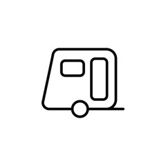Caravan, Camper, Travel Line Icon, Vector, Illustration, Logo Template. Suitable For Many Purposes.