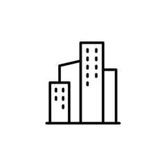 City, Town, Urban Line Icon, Vector, Illustration, Logo Template. Suitable For Many Purposes.