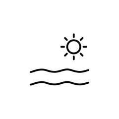 Ocean, Water, River, Sea Line Icon, Vector, Illustration, Logo Template. Suitable For Many Purposes.