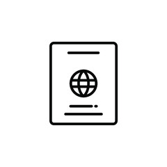 Passport, Travel, Business Line Icon, Vector, Illustration, Logo Template. Suitable For Many Purposes.