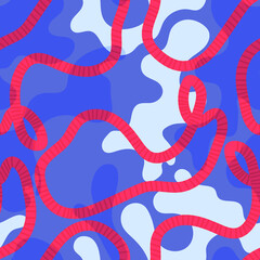 Seamless pattrn with wavy lines in camouflage style