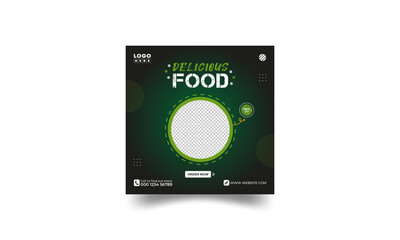 Delicious Food Social Media Post Banner Template 