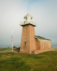 Fototapeta na wymiar The Mark Abbott Memorial Lighthouse at Lighthouse Point, in Santa Cruz, California