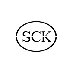 SCK letter logo design with white background in illustrator, vector logo modern alphabet font overlap style. calligraphy designs for logo, Poster, Invitation, etc.	