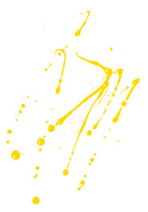 Fototapeta Blots of yellow paint on a white background. obraz