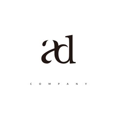 Initial AD Logo Design Vector