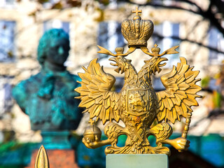 two-headed eagle and a crown