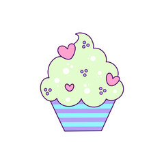 Cupcake  Vector illustration in a flat style