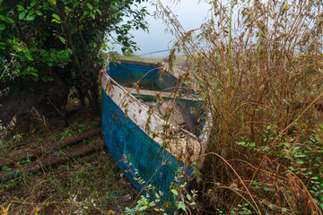 Abandoned wooden boat