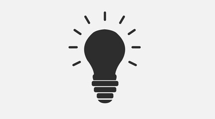 Flat vector icon of light bulb. Idea flat vector icon