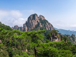 Mountain peak at the yellow mountains, Anhui, China, Huangshan, Asia, Stock photo, UNESCO World Heritage