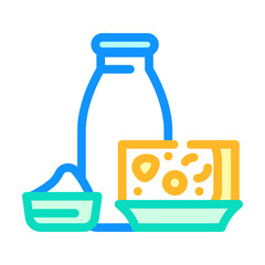 milk and cheese dairy product color icon vector. milk and cheese dairy product sign. isolated symbol illustration