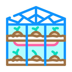 Naklejka premium greenhouse farmland construction color icon vector. greenhouse farmland construction sign. isolated symbol illustration
