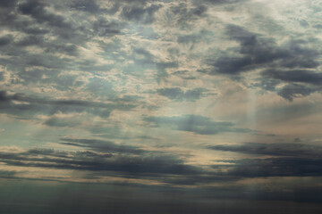 Obraz premium sky, sunset, clouds, cloud, nature, sunrise, blue, evening, light, landscape, beautiful, cloudscape, sunlight, heaven, cloudy, bright