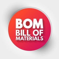 BOM - Bill Of Materials acronym, business concept background