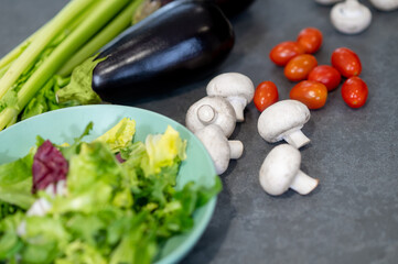 Close up of different vegetables on the table