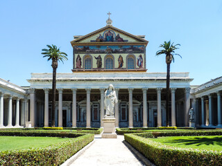External view of San Paolo Fuori le Mura, also known as St. Paul's outside the Walls - Rome, Italy