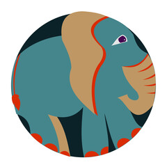 Logo éléphant coloré