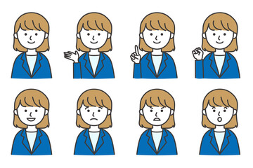 女性 スーツ カットソー シャツ 会社員 ビジネス イラスト ベクター AI 素材