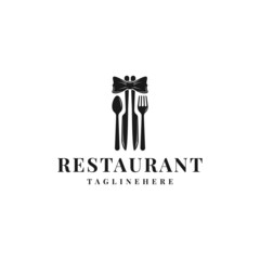 Bow tie, utensil restaurant logo