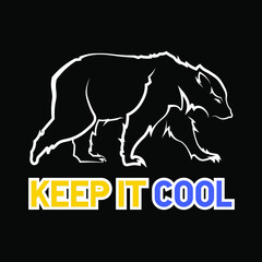 Fototapeta na wymiar Keep it cool Bear Apparel Design for T shirt, hoodie, sweater or anything