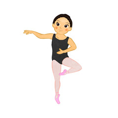 Girl doing basic ballet passe lessons 02
