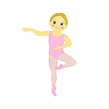 Girl doing basic ballet passe lessons 01