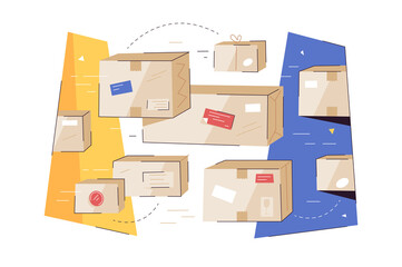 Distribution chain, process of cargo flow