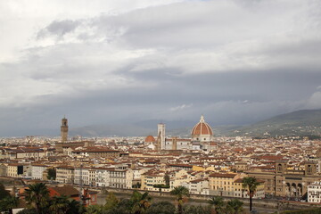 Fototapeta na wymiar Panoramic view of Florence, Italy viewed from Piazzale Michelangelo.