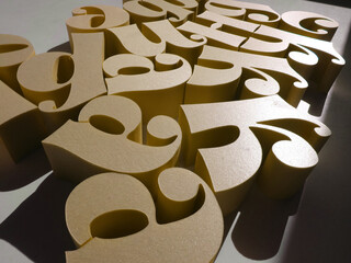 Yellow Alphabet 3D Letters