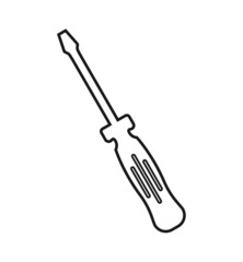 Screwdriver thin icon on white background