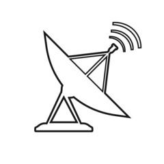 Satellite dish thin icon vector illustration