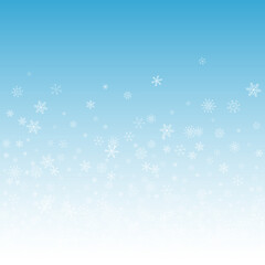 Naklejka na ściany i meble Silver Snowflake Vector Blue Background. Holiday