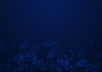Fototapeta na wymiar White Snow Vector Blue Background. Shiny Magic