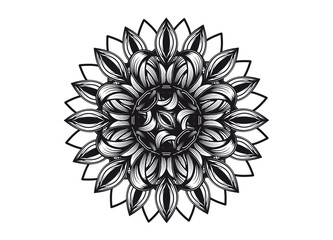 Schwarzweißes verschlungenes Blüten Ornament © namosh