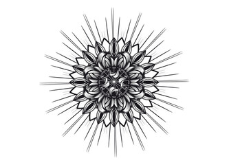 Schwarzweißes verschlungenes Stern Ornament © namosh