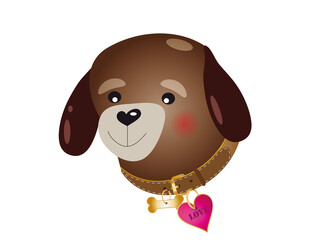 niedlicher Comic Hund mit Halsband