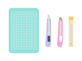 文房具　カッターナイフ　カッターマット