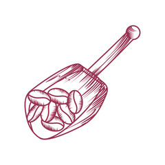 wooden spoon and coffee