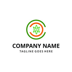 Initial cc illustration with marijuana,hemp,marijuana logo design vector