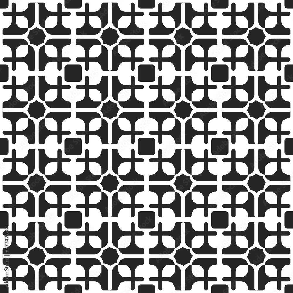 Poster black tile decor with interesting ornaments. vector tiles are repeating and geometric.