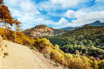 Caminito del Rey walking trail , Kings little pathway, Beautiful views of El Chorro Gorge, Ardales, Malaga, Spain.