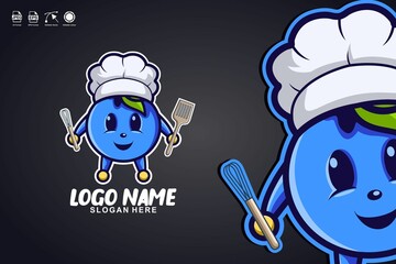 blueberry chef art logo design