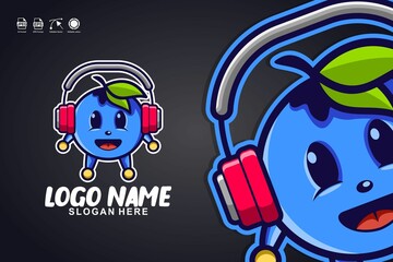  blueberry music art logo design