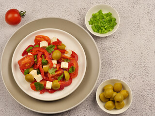 salad with tomatoes and cheese