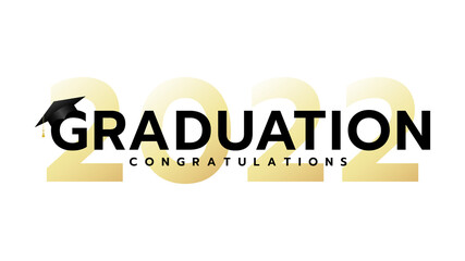 Graduation Class of 2022. Template for graduation design.isolated on white background ,Vector illustration EPS 10
