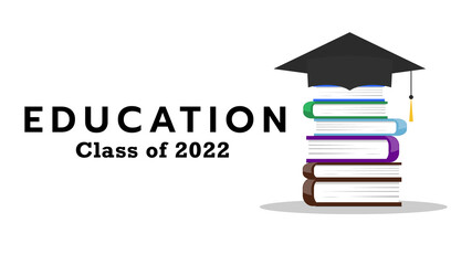 Education Class of 2022 logo. Template for graduation design.isolated on white background ,Vector illustration EPS 10