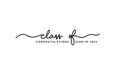 Class of 2022 , Graduation cap  in congratulations isolated on white background, Vector illustration EPS 10